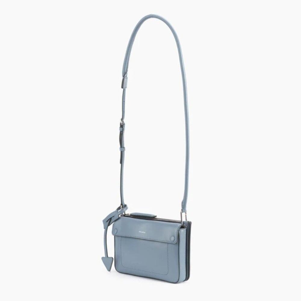 NWOT DELAROQ Troisième BLUE LEATHER Crossbody Bag - Picture 2 of 9